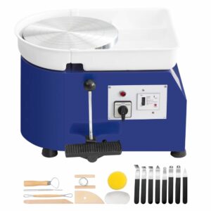 Tour de potier électrique avec levier de commande et kit d'outils