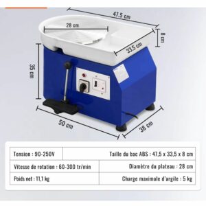 Tour de potier électrique avec levier de commande et kit d'outils – Image 2